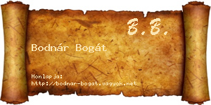 Bodnár Bogát névjegykártya